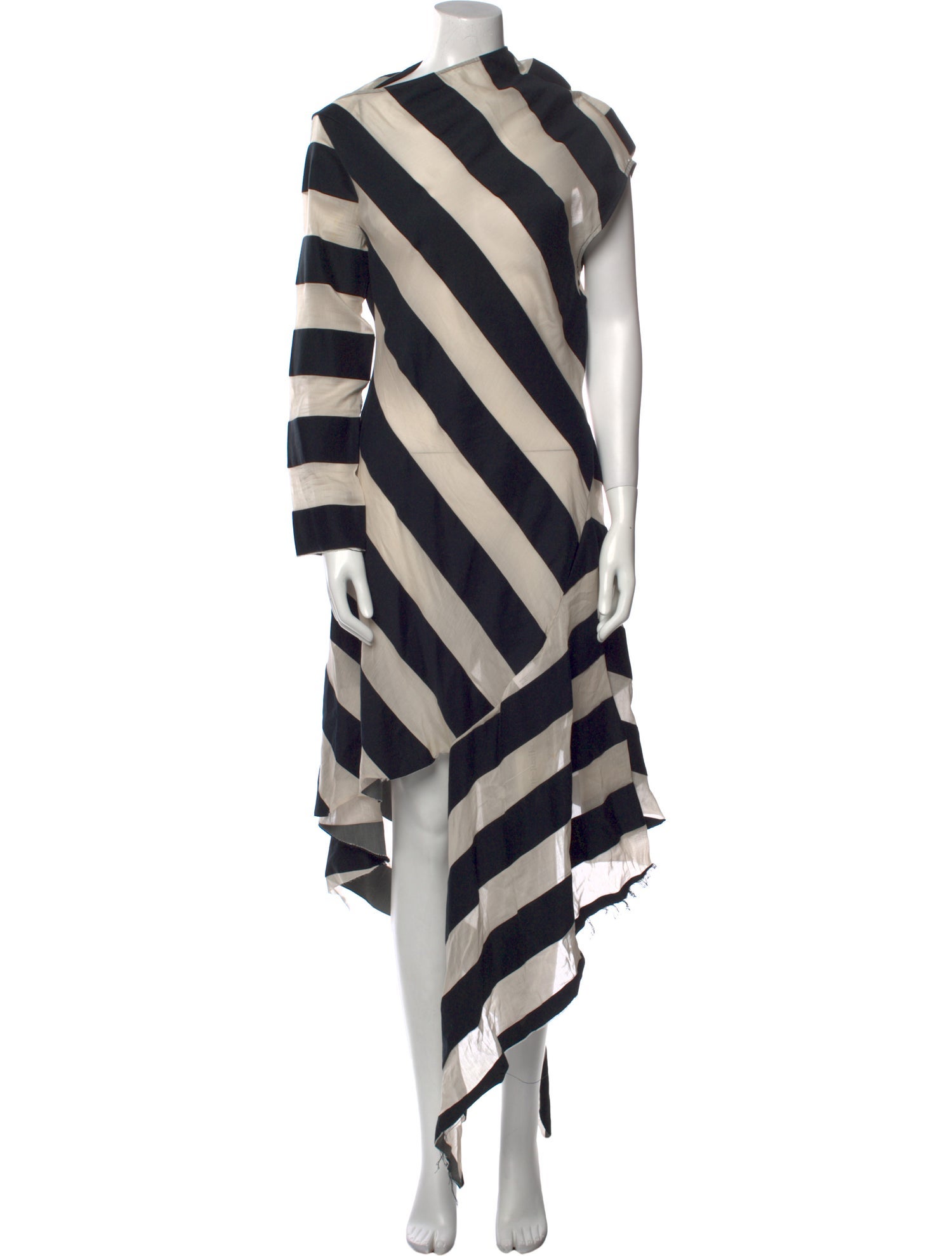 Marques' Almeida Striped Midi Length Dress