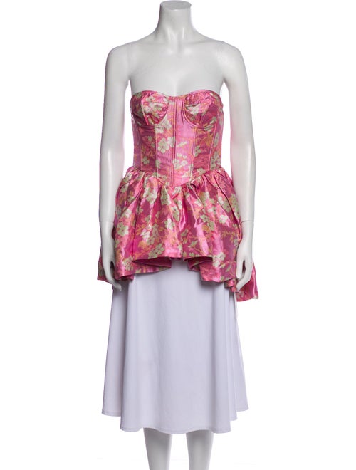 Marques' Almeida Floral Print Strapless Tunic