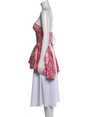 Marques' Almeida Floral Print Strapless Tunic