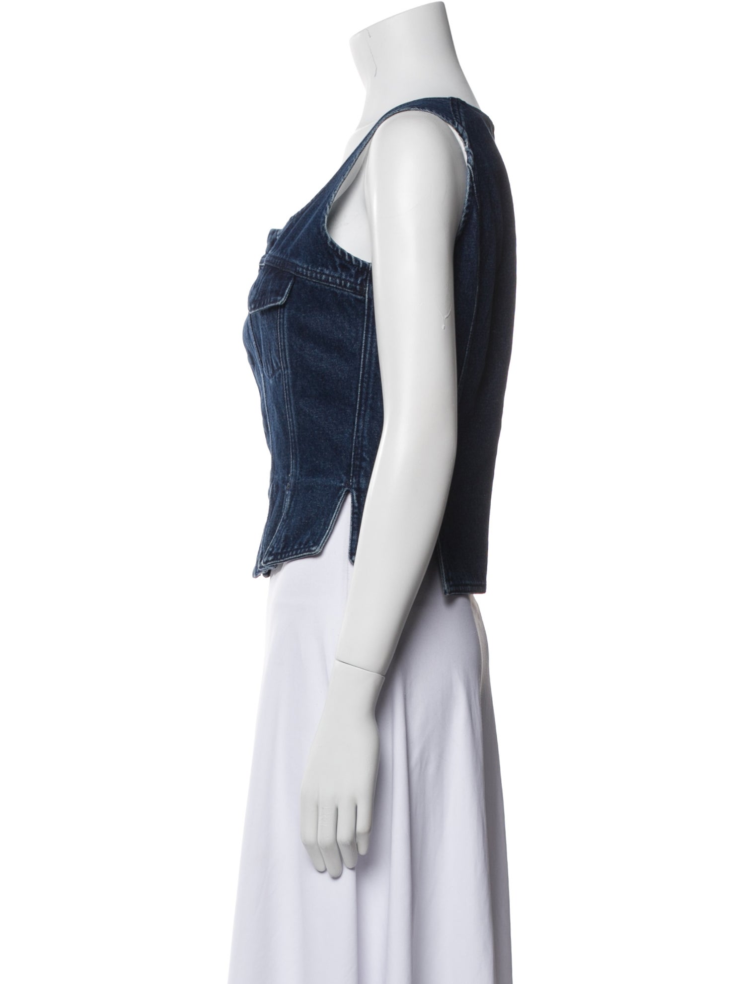 Marques' Almeida Square Neckline Sleeveless Crop Top