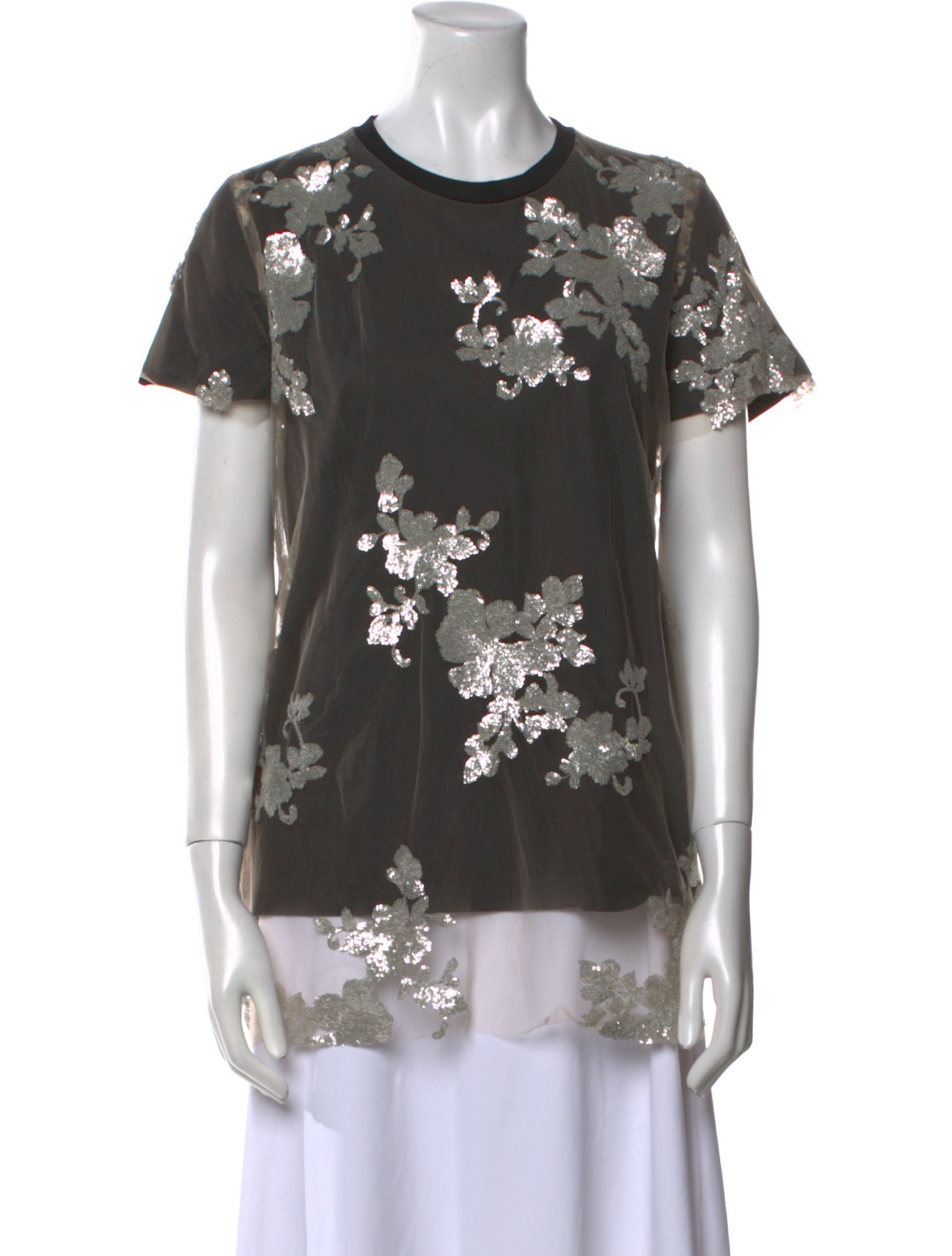 Marques' Almeida Floral Print Crew Neck T-Shirt