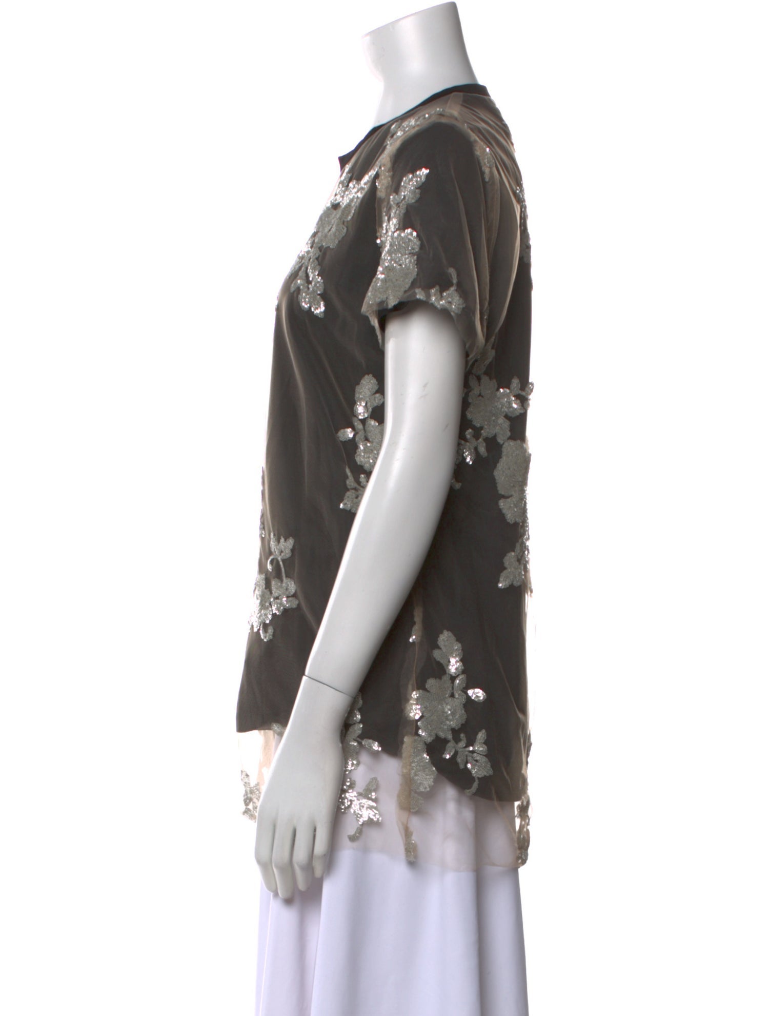 Marques' Almeida Floral Print Crew Neck T-Shirt