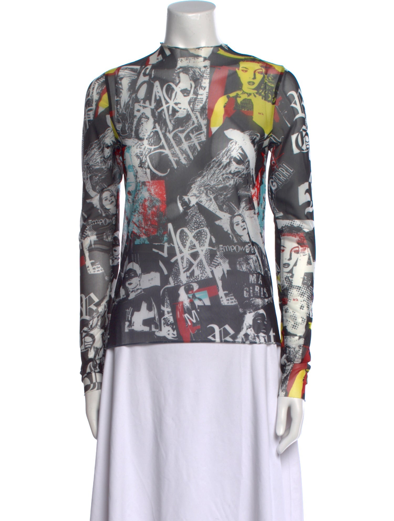Marques' Almeida Printed Mock Neck Sweatshirt
