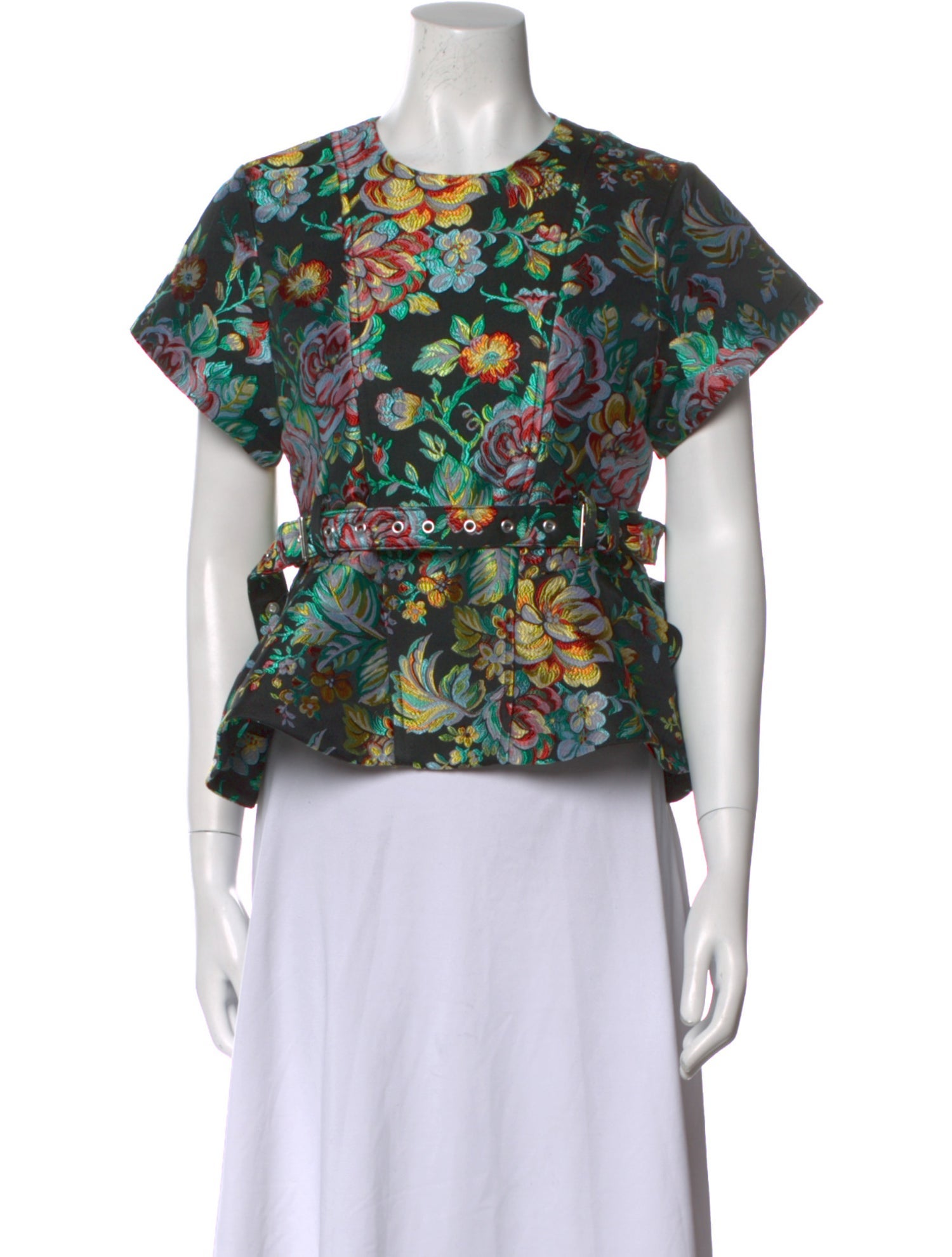 Marques' Almeida Floral Print Crew Neck Blouse