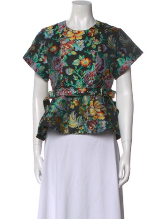 Marques' Almeida Floral Print Crew Neck Blouse