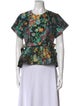 Marques' Almeida Floral Print Crew Neck Blouse