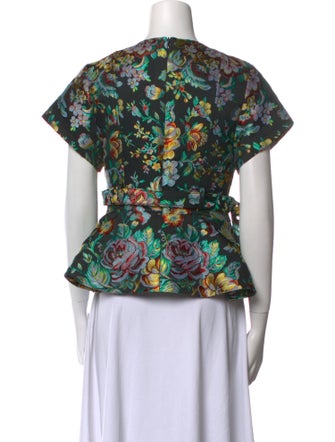 Marques' Almeida Floral Print Crew Neck Blouse