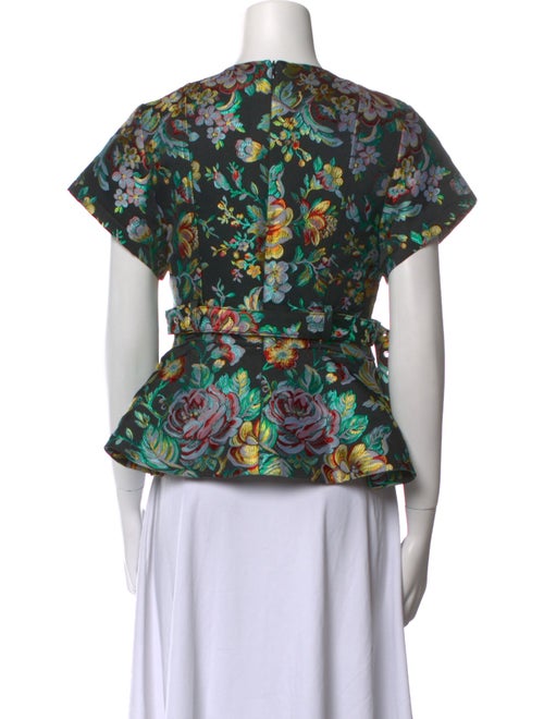 Marques' Almeida Floral Print Crew Neck Blouse