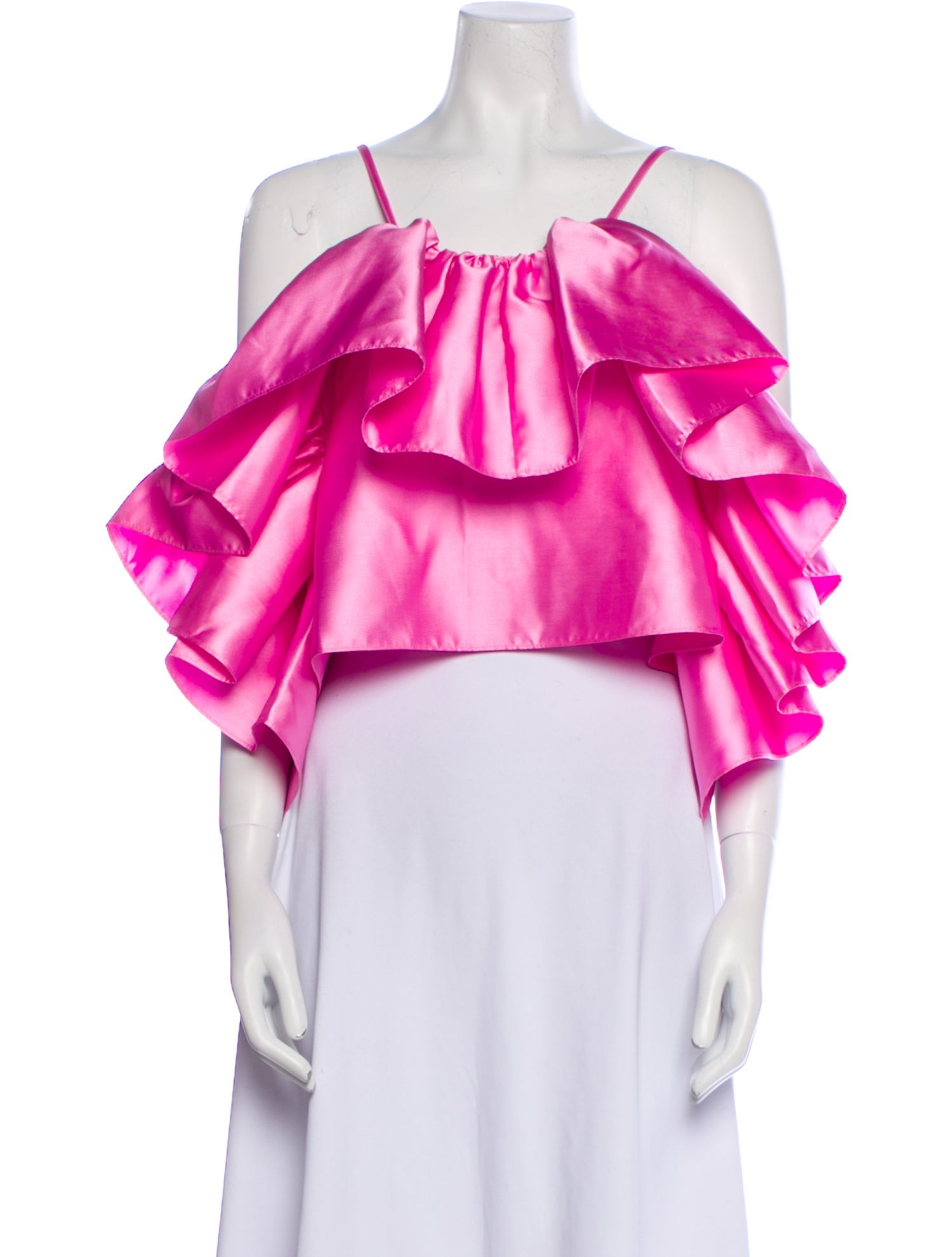 Marques' Almeida Off-The-Shoulder Three-Quarter Sleeve Crop Top