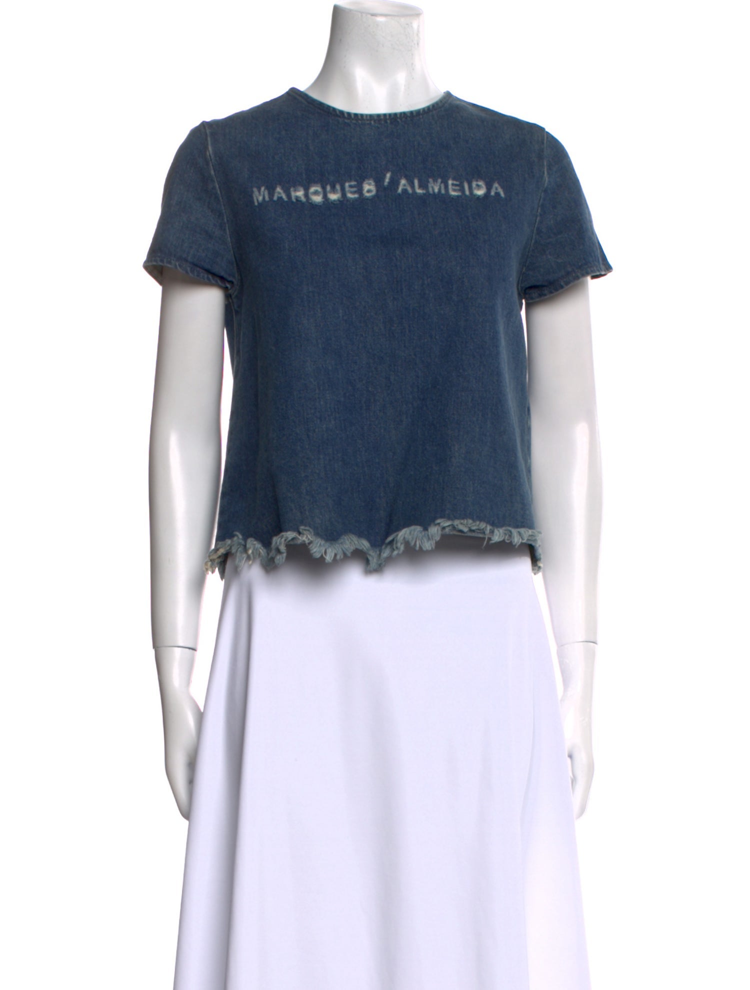 Marques' Almeida Graphic Print Crew Neck Crop Top