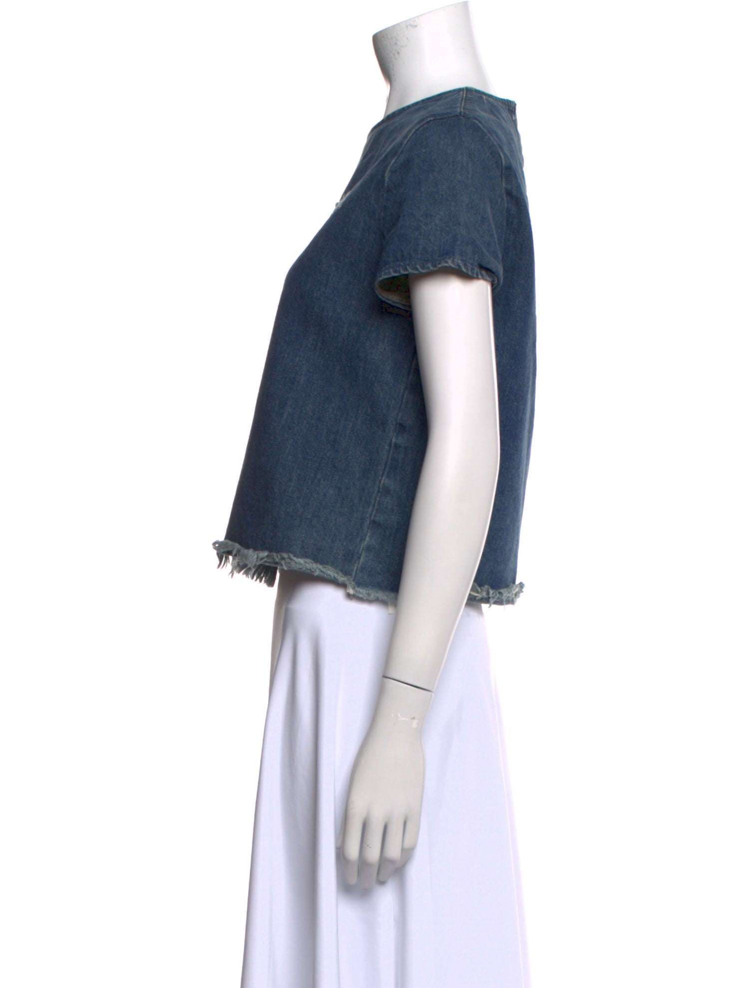 Marques' Almeida Graphic Print Crew Neck Crop Top