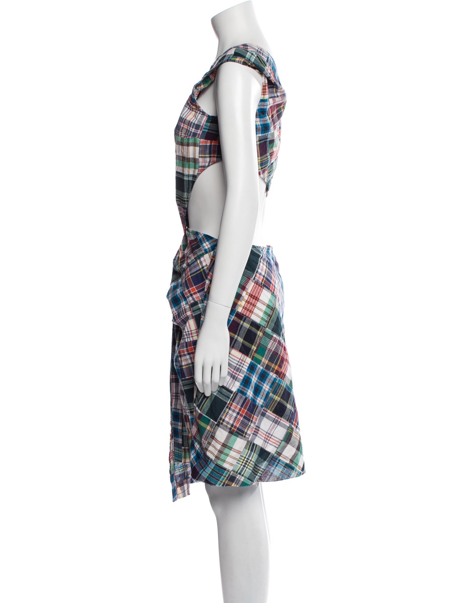 Marques' Almeida Plaid Print Mini Dress