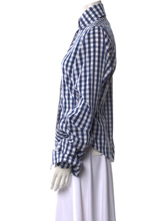 Marques' Almeida Plaid Print Long Sleeve Button-Up Top