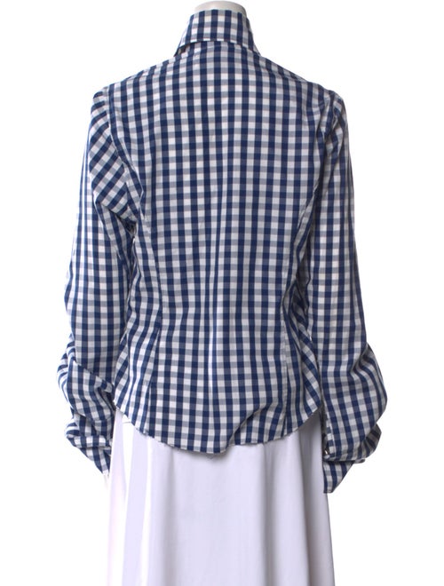 Marques' Almeida Plaid Print Long Sleeve Button-Up Top