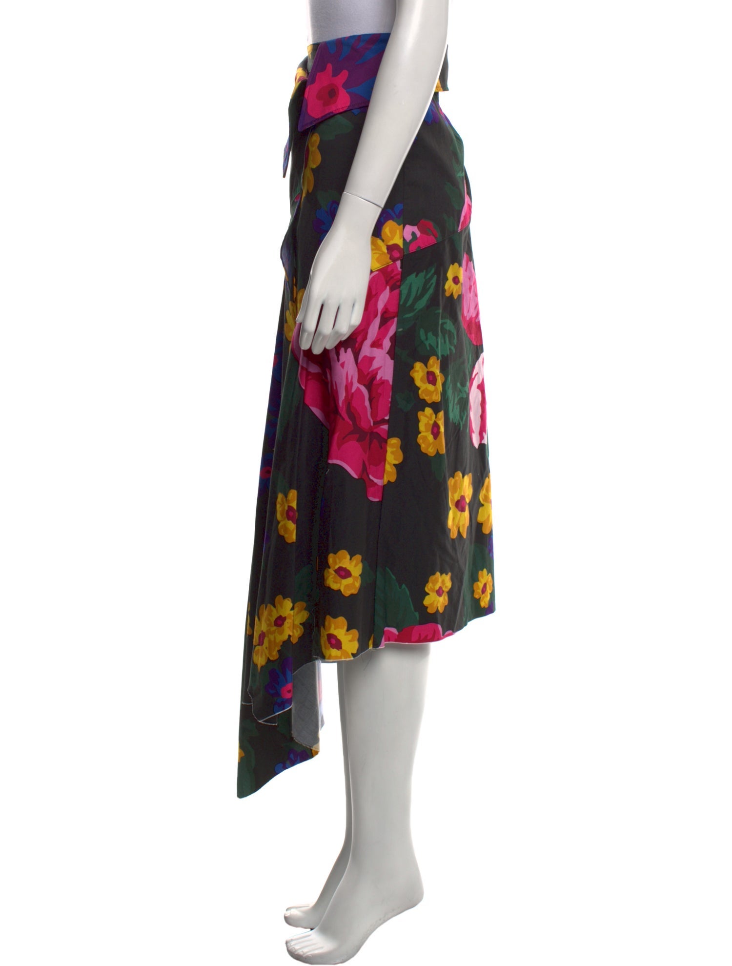 Marques' Almeida Floral Print Midi Length Skirt