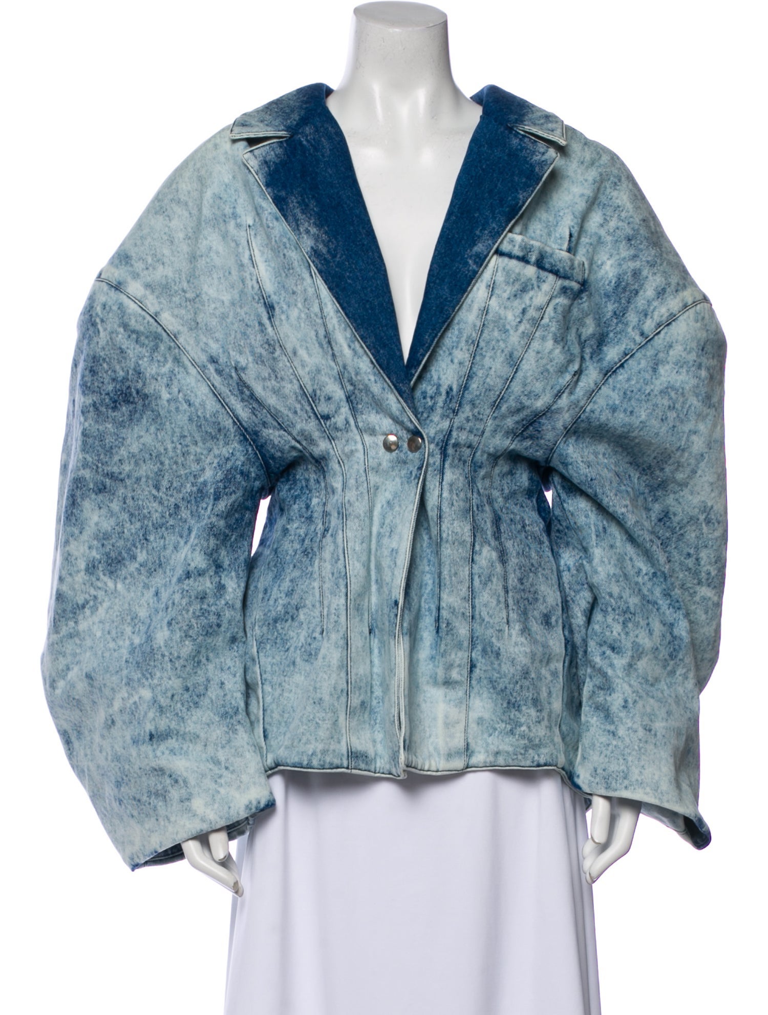 Marques' Almeida Colorblock Pattern Faux Fur Jacket w/ Tags