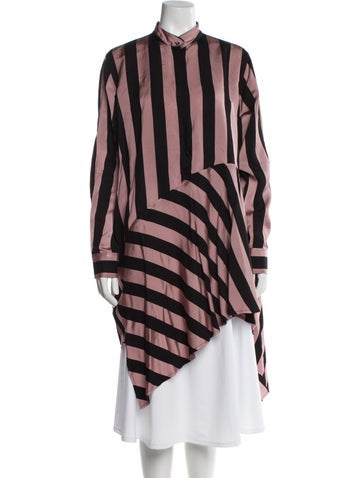 Pre-owned Marques' Almeida Striped Long Sleeve Tunic In Multi