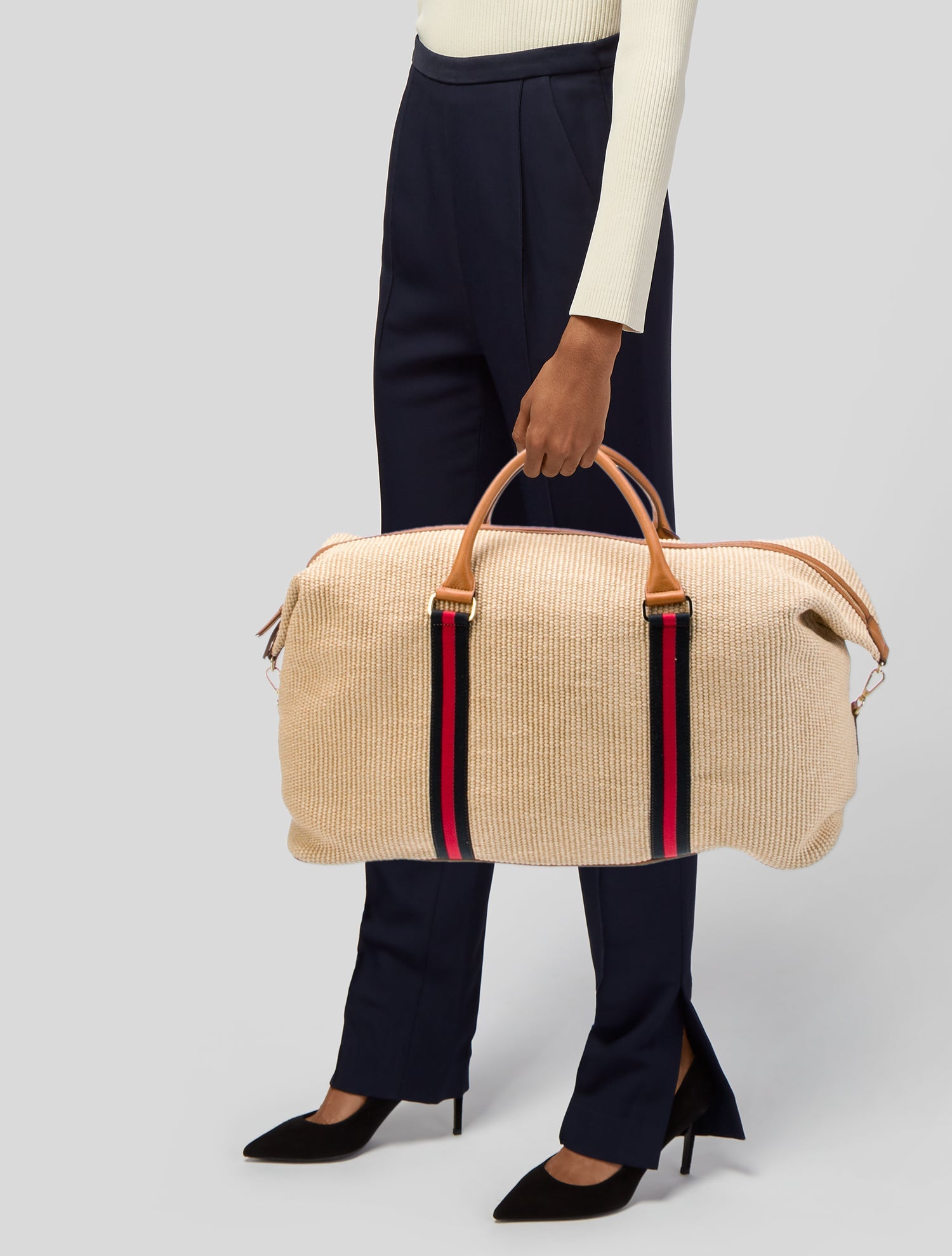 Mark and Graham Raffia Weekender Bag