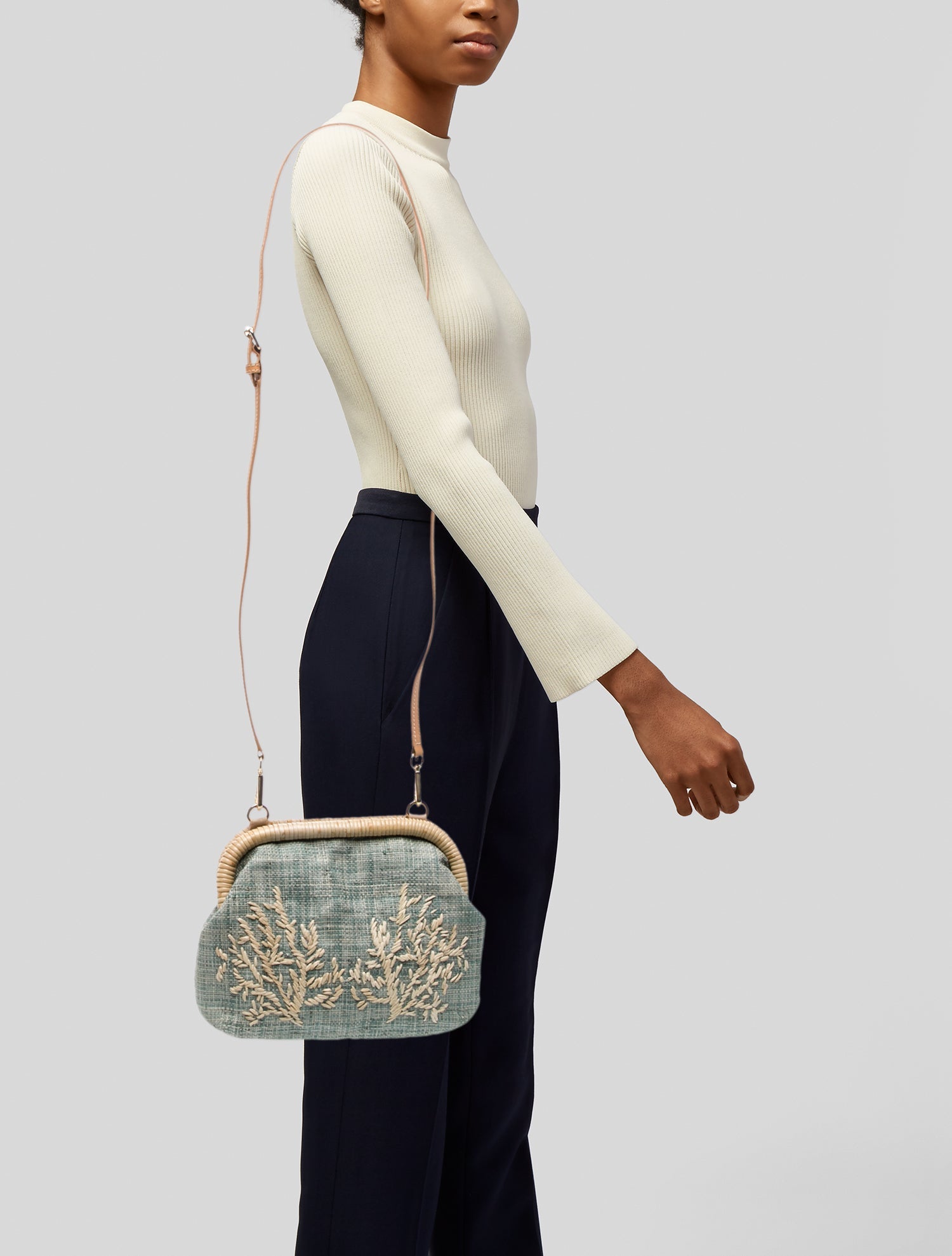 Mark and Graham Raffia Crossbody Bag