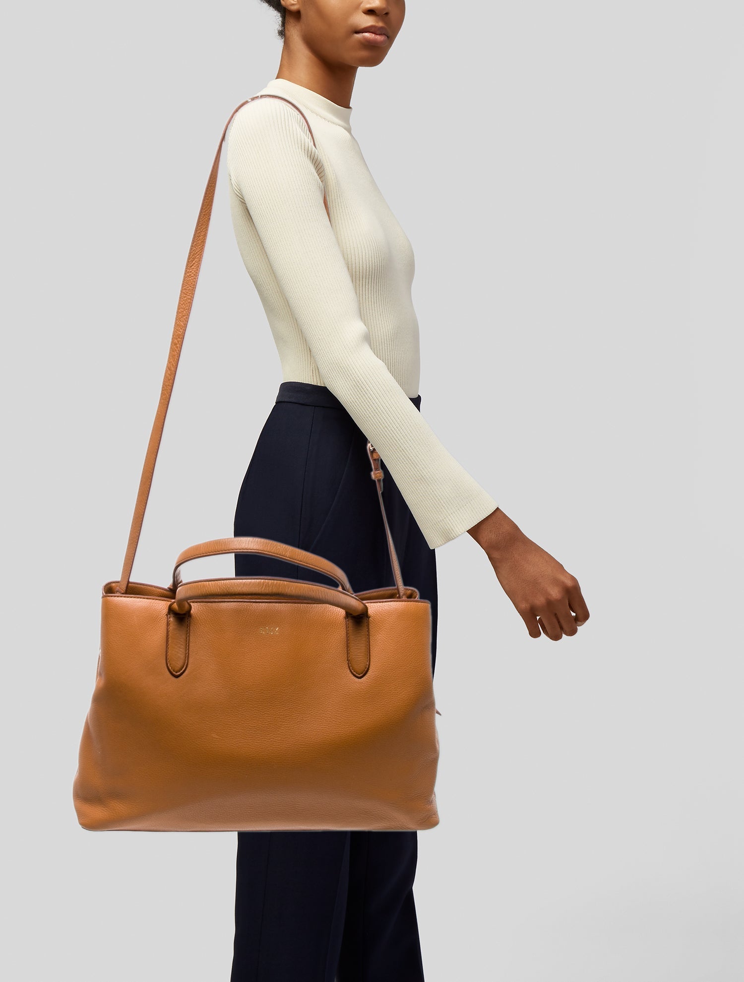 Mark and Graham Leather Top Handle Bag