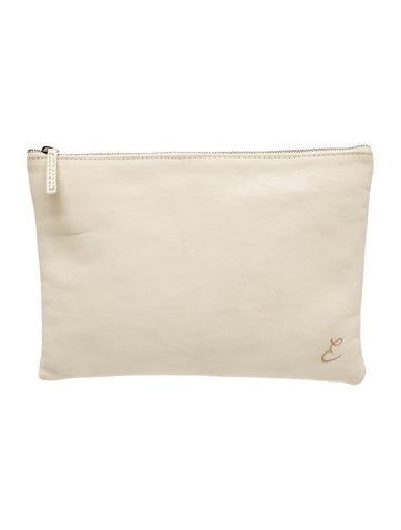 Pre-owned Mark And Graham Leather Portfolio In Neutral