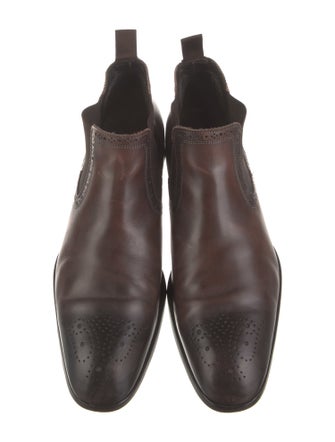 Antonio Maurizi Leather Lasercut Accents Chelsea Boots