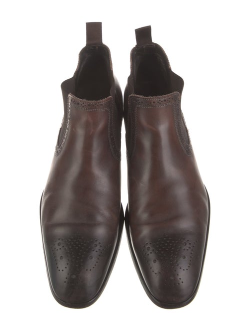 Antonio Maurizi Leather Lasercut Accents Chelsea Boots