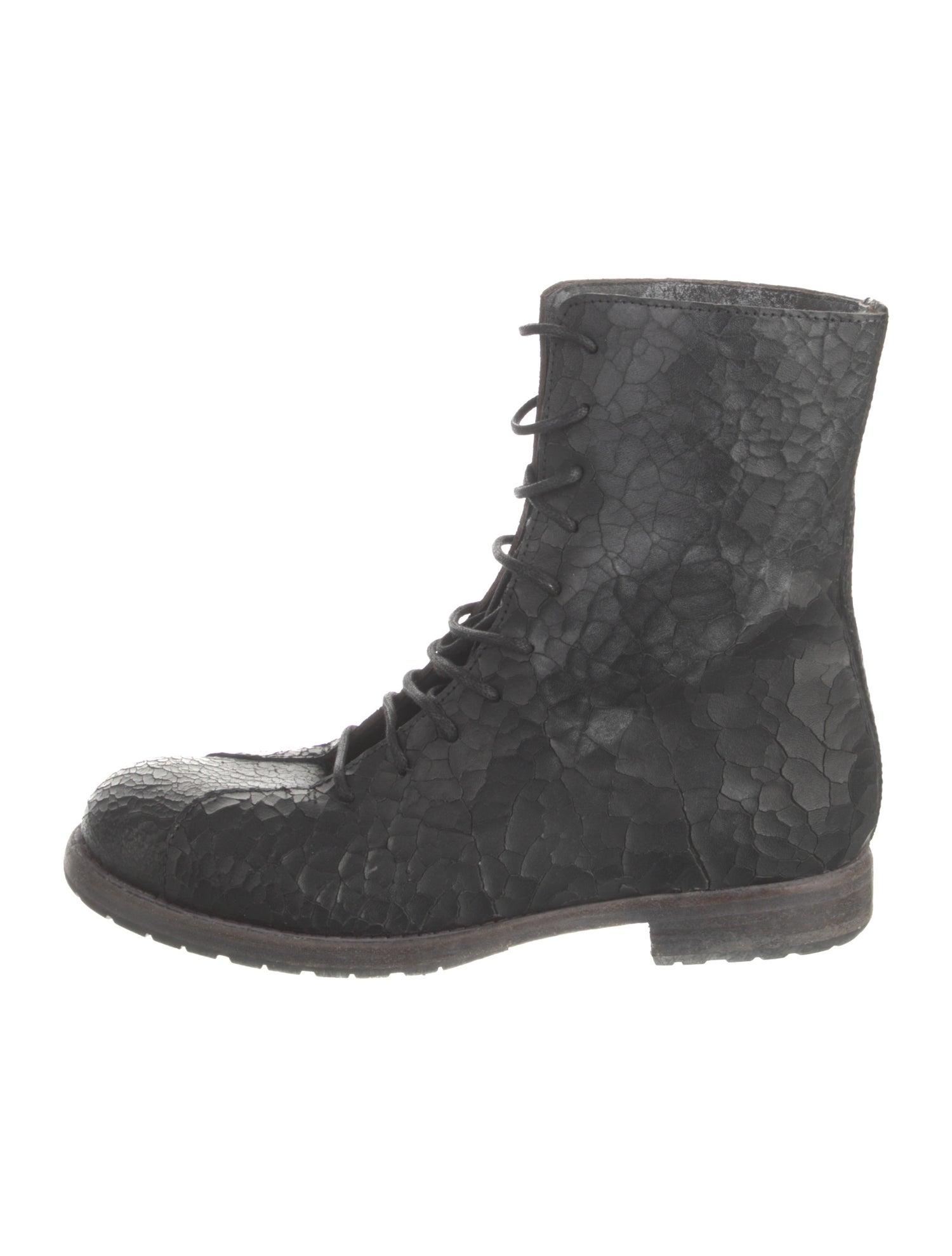 Masnada Leather Distressed Accents Combat Boots