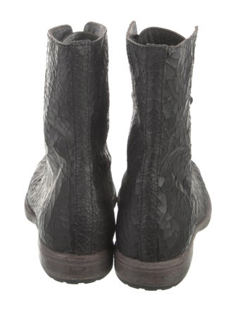 Masnada Leather Distressed Accents Combat Boots