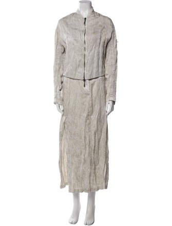 Masnada Linen Ruffle Embellishment Pant Set