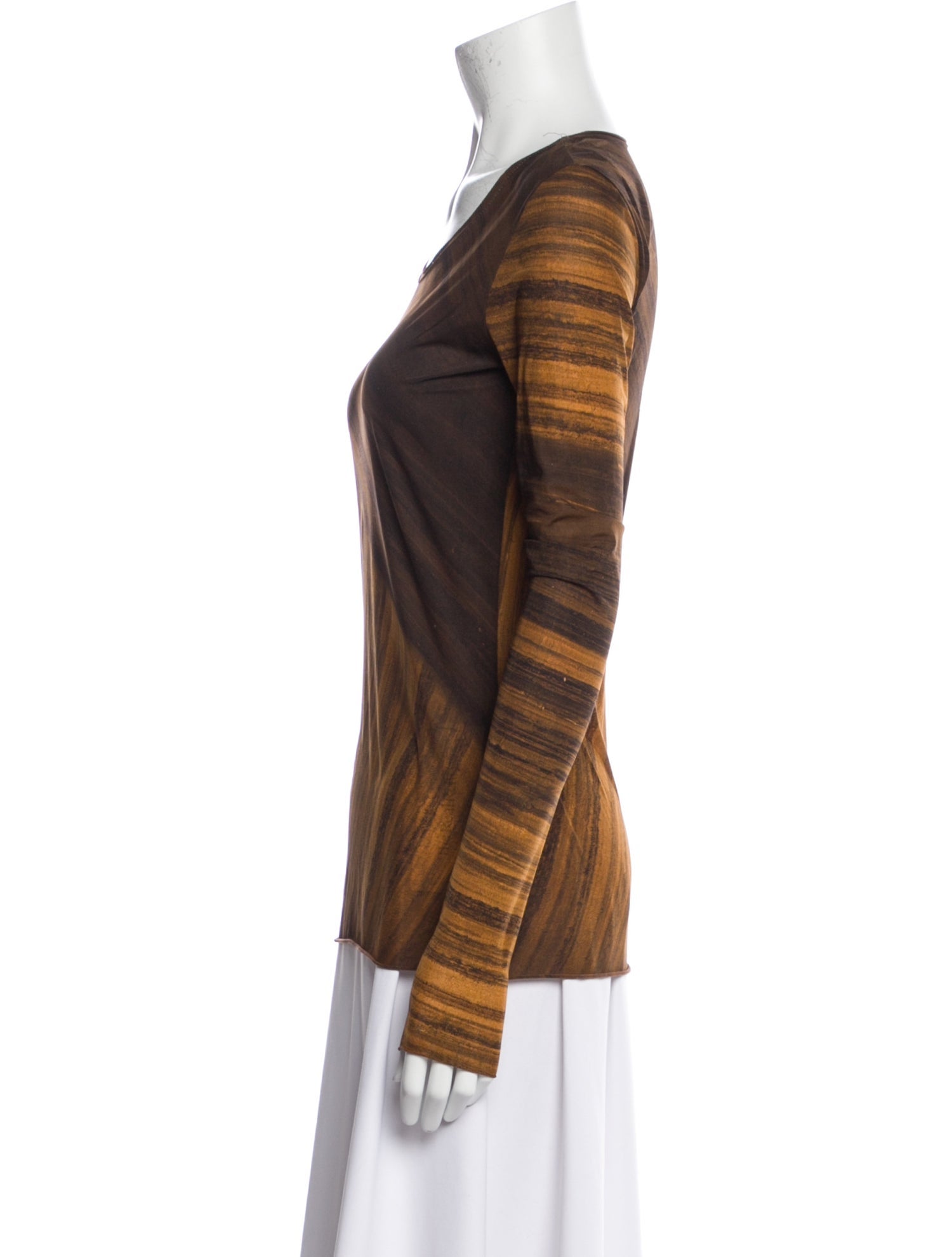 Masnada Striped Scoop Neck T-Shirt