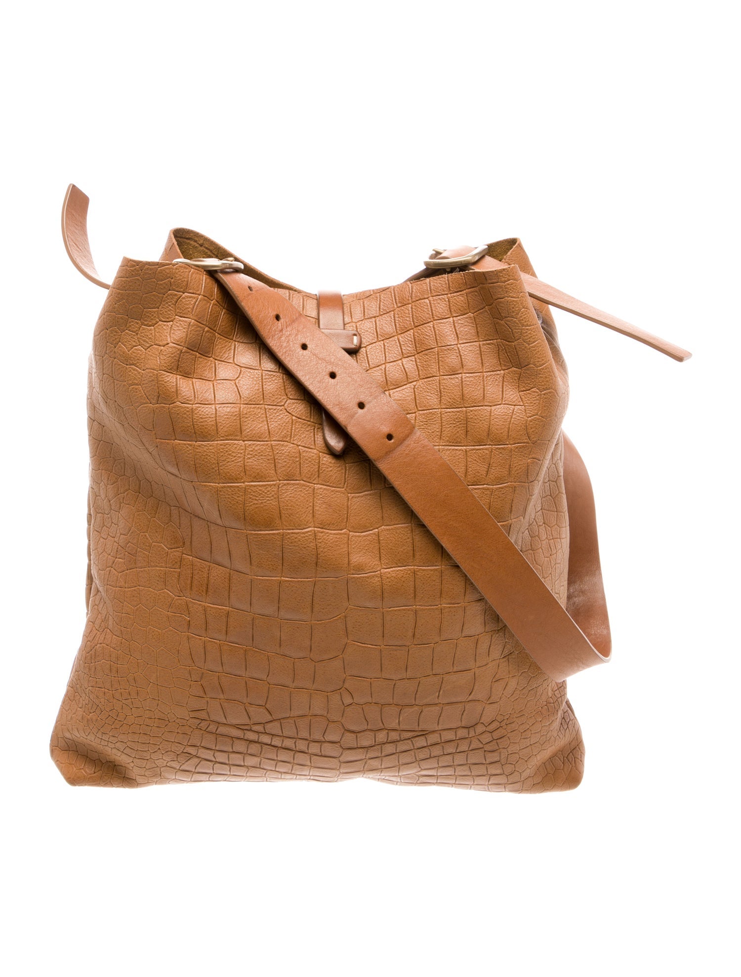 Massimo Palomba Embossed Leather Bucket Bag