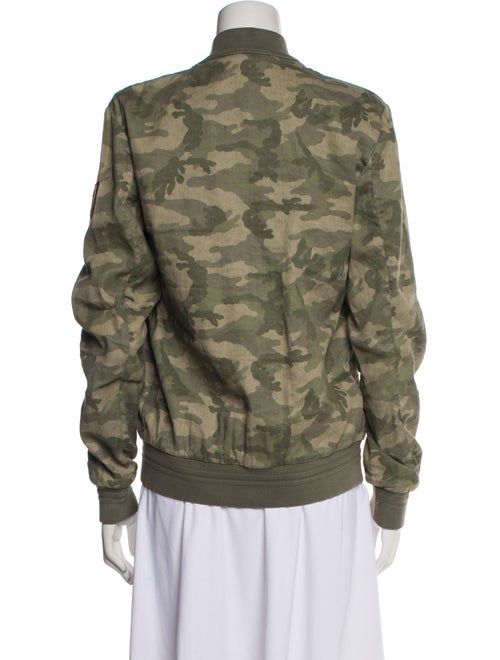 Mason's Linen Camouflage Print Bomber Jacket