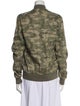 Mason's Linen Camouflage Print Bomber Jacket