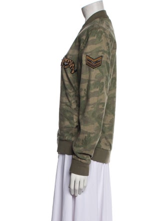 Mason's Linen Camouflage Print Bomber Jacket