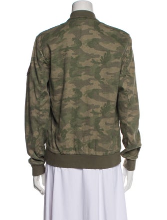 Mason's Linen Camouflage Print Bomber Jacket