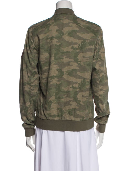 Mason's Linen Camouflage Print Bomber Jacket