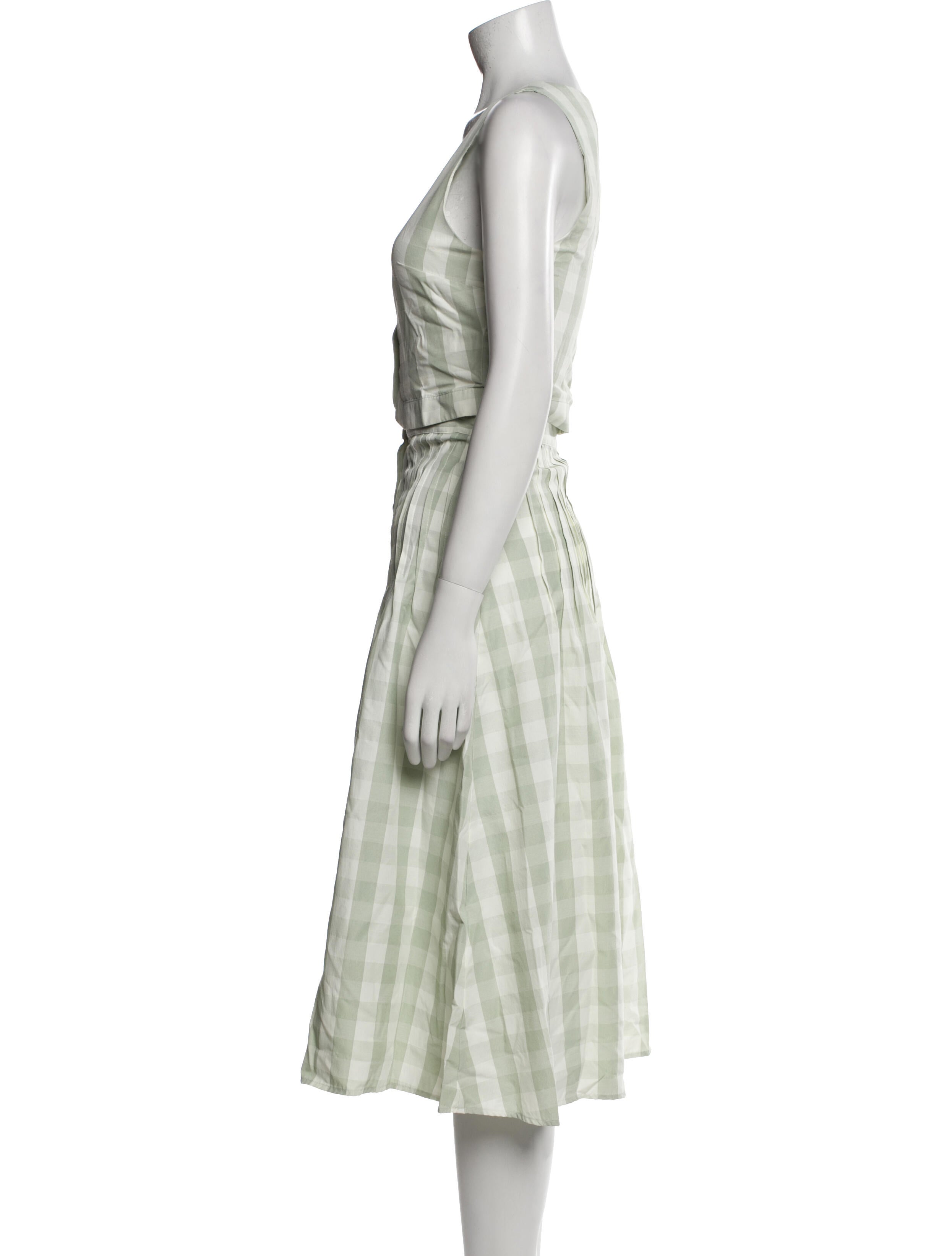 Mason's Plaid Print Pleated Accents Skirt Set