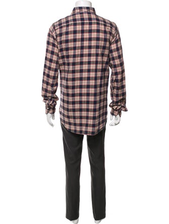 Mason's Plaid Print Long Sleeve Shirt