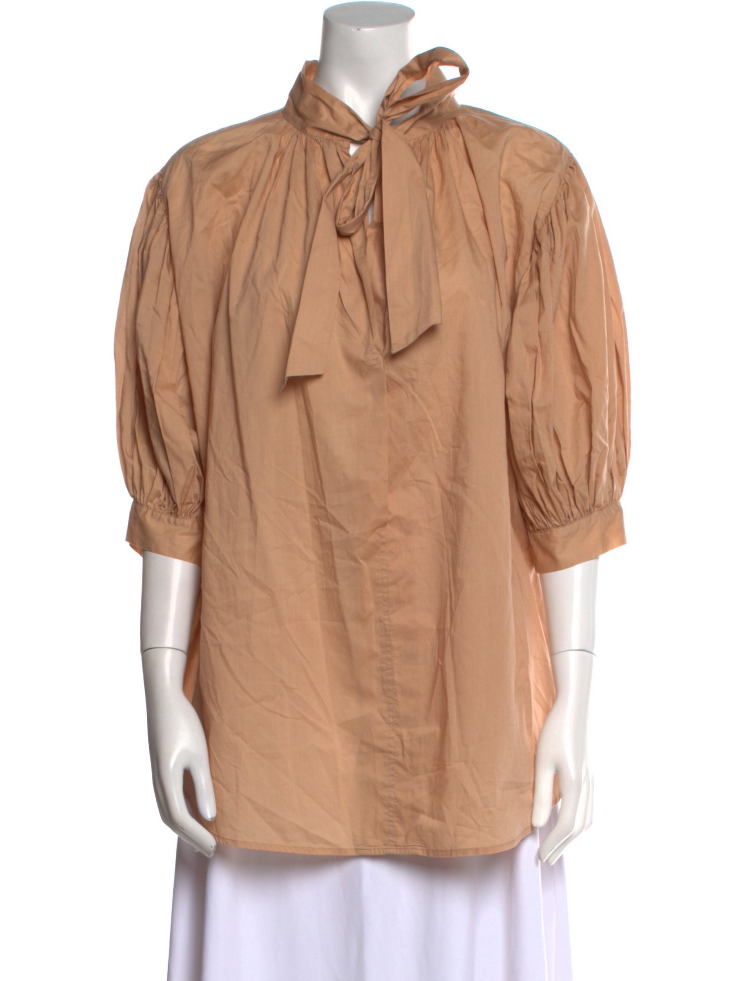 Mahsa Mock Neck Three-Quarter Sleeve Blouse
