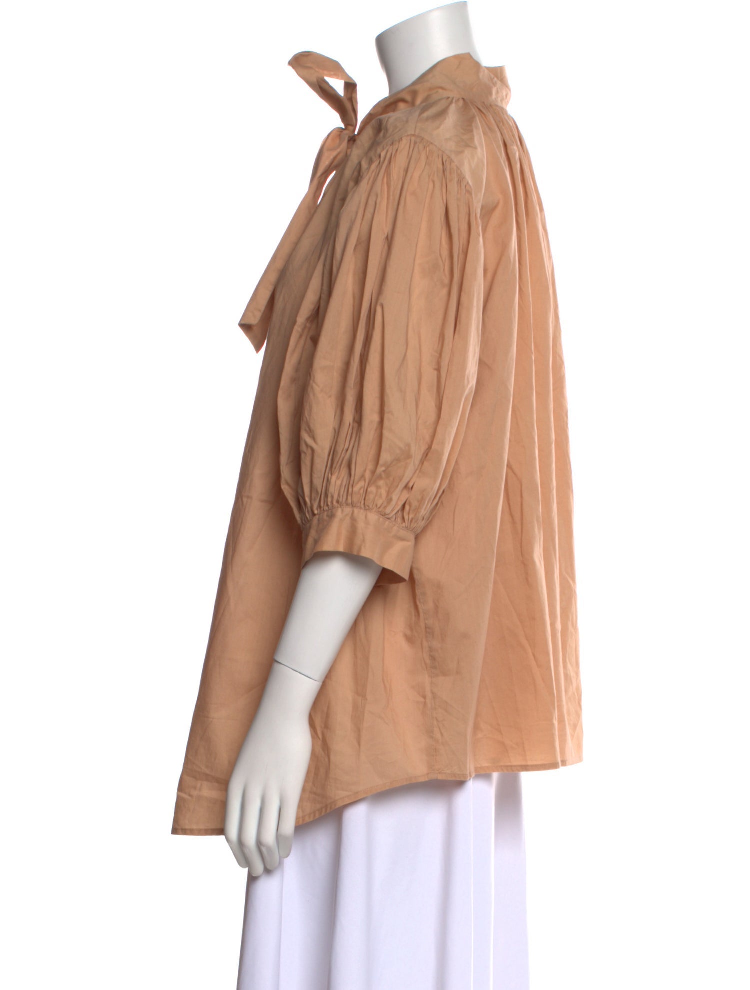 Mahsa Mock Neck Three-Quarter Sleeve Blouse