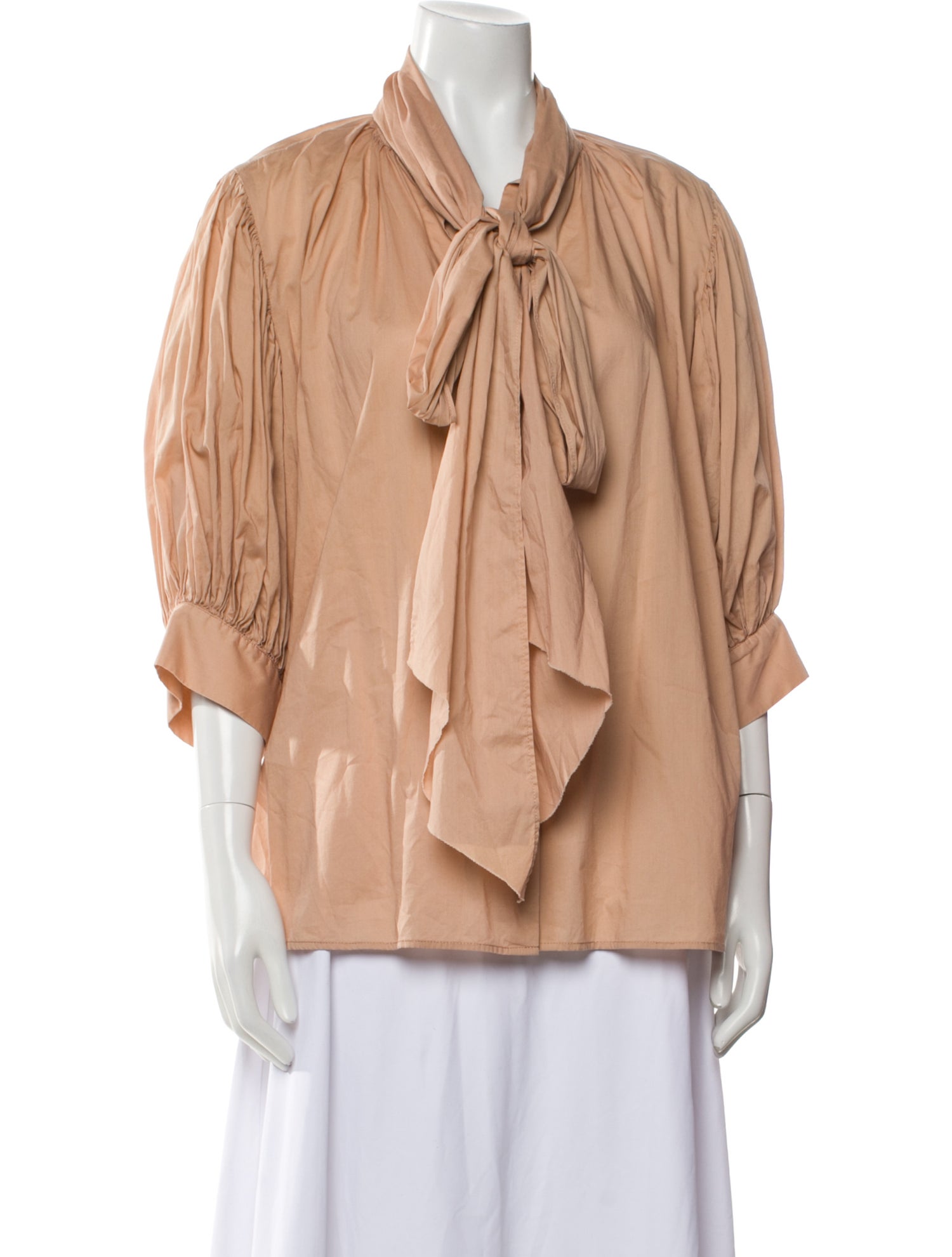 Mahsa Tie Neck Three-Quarter Sleeve Blouse