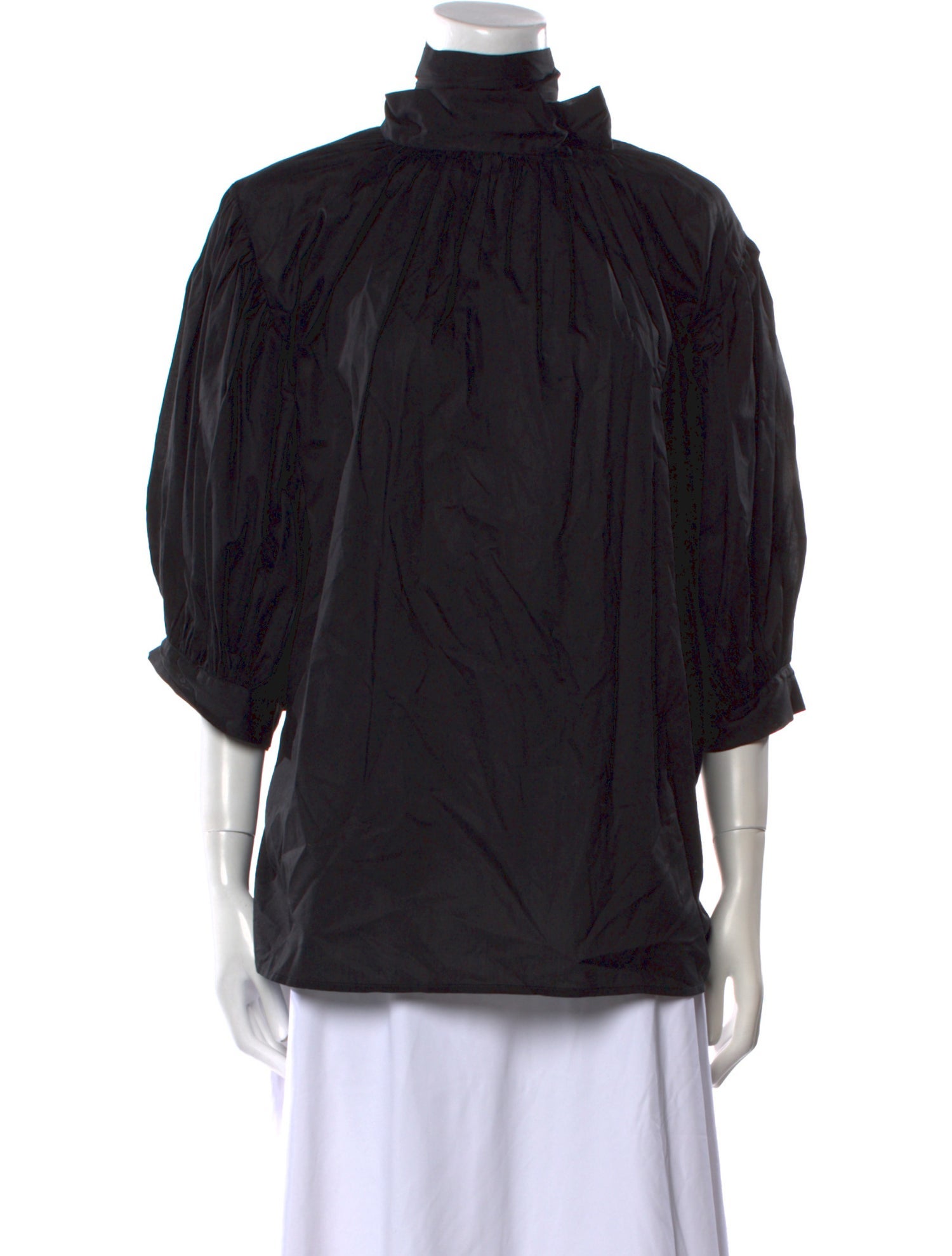 Mahsa Mock Neck Three-Quarter Sleeve Blouse