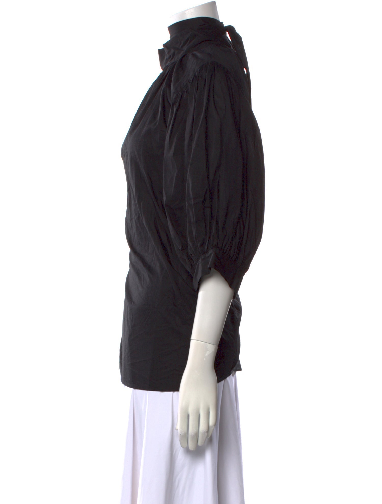 Mahsa Mock Neck Three-Quarter Sleeve Blouse