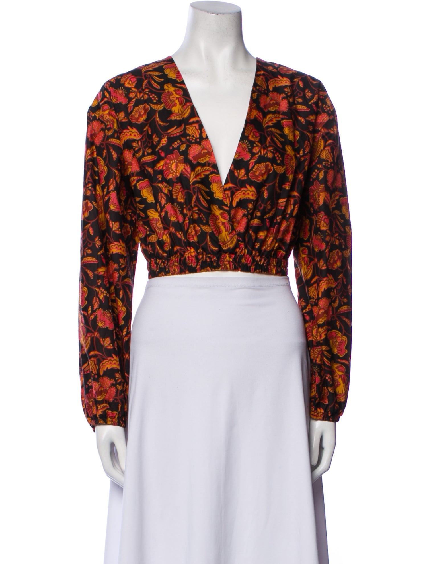 Matteau Printed V-Neck Crop Top