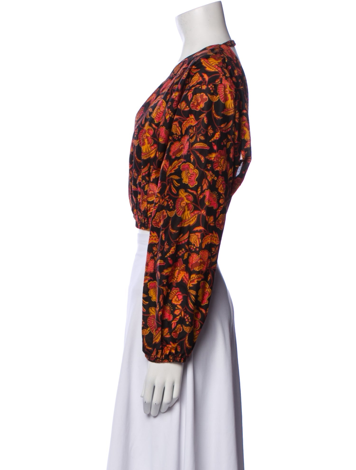 Matteau Printed V-Neck Crop Top