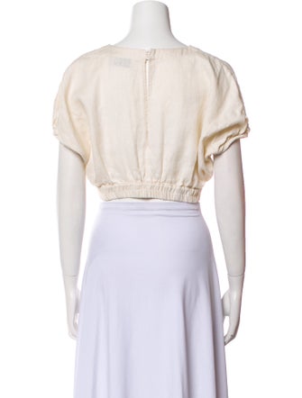 Matteau Linen Bateau Neckline Crop Top