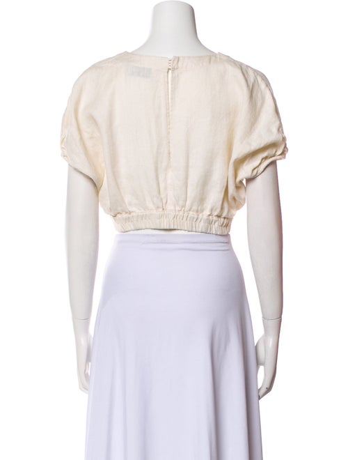 Matteau Linen Bateau Neckline Crop Top