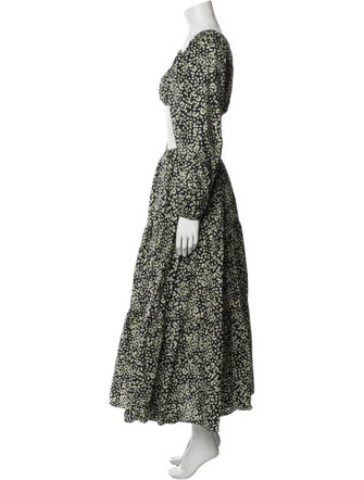 Matteau Floral Print Ruffle Embellishment Skirt Set