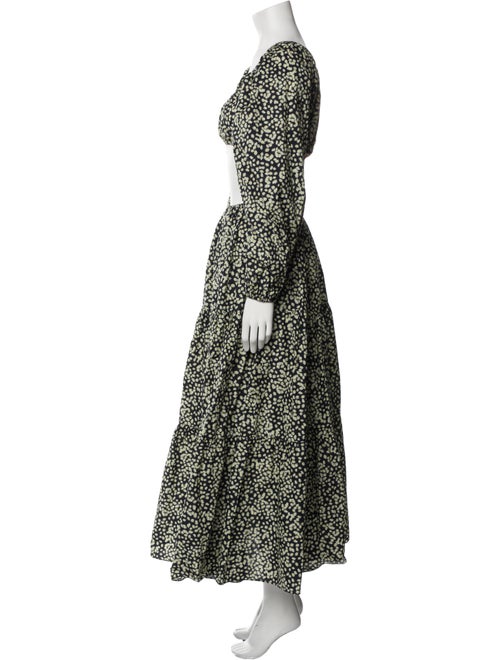 Matteau Floral Print Ruffle Embellishment Skirt Set